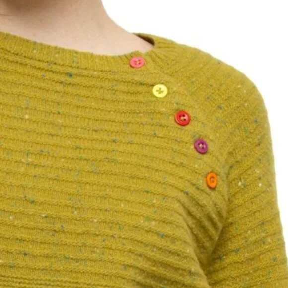 NEW Tabitha Webb Double Links Button Yoke Sweater - Lambswool